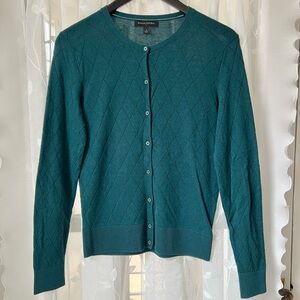 Banana Republic Teal Diamond Knit Cardigan